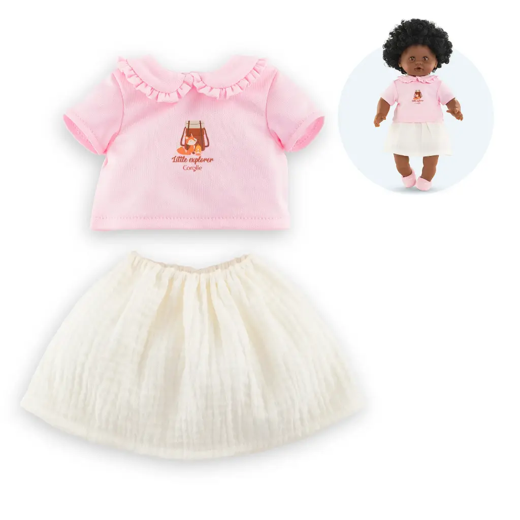  T-Shirt & Jupe Petit Explorateur pour poupon 30 cm 