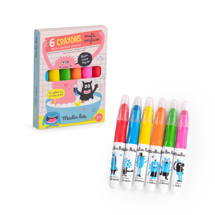 6 crayons multi-surfaces les schmouks