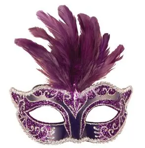  Loup Vénitien Plumes Violet 6/12