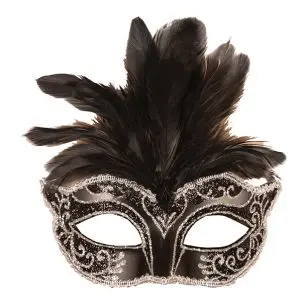 Loup Vénitien Plumes Noir