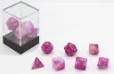 Set de 7 dés - Mauve et blanc