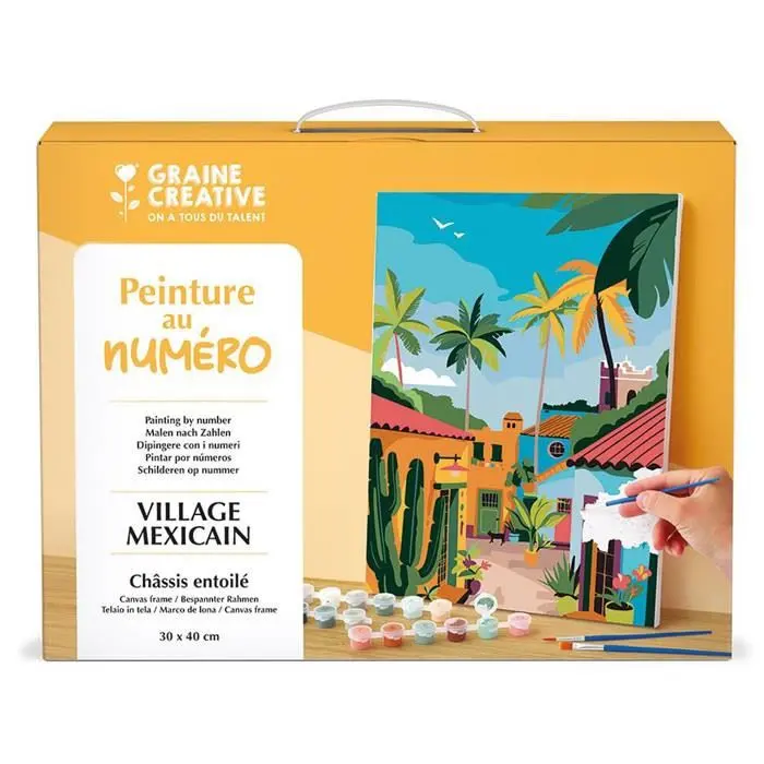Peinture au numéro 30x40cl - Village mexicain