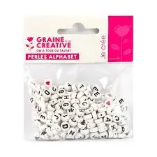 Sachet de 250 perles alphabet blanc
