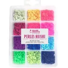 Boite perles Heishi fluorescent