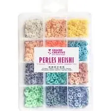 Boite perles Heishi pastel