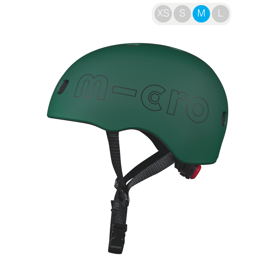 Micro Mobility Casque Vert Sapin Lumière LED Intégrée Taille M