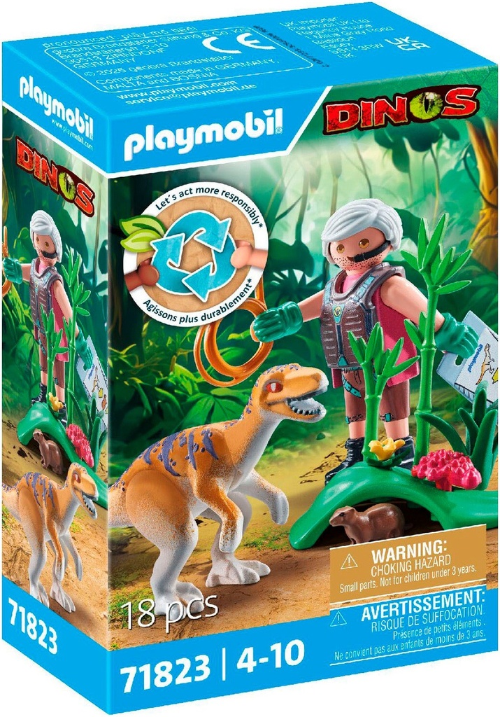 71823 - Vélociraptor et explorateur et lasso