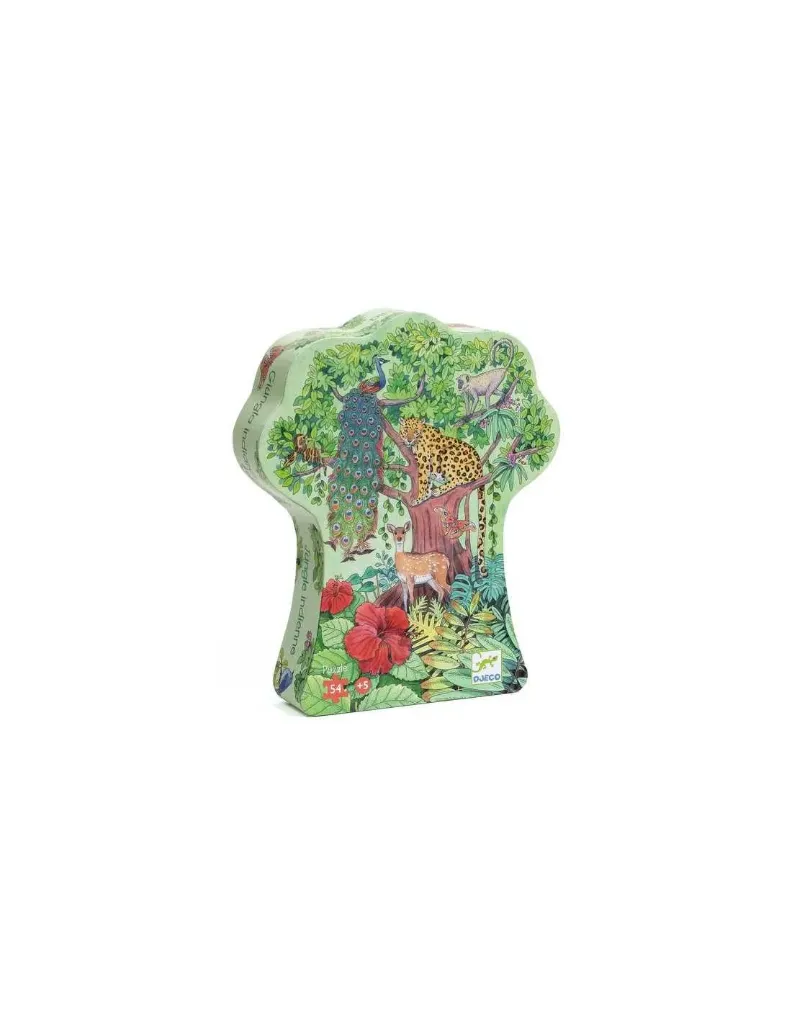 [Djeco-DJ07293] PUZZLE SILHOUETTE - Jungle indienne 54pcs
