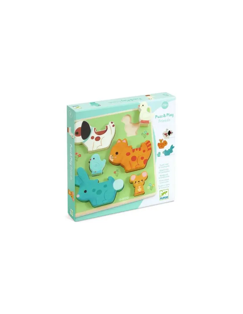 [Djeco-dj01083] Puzzle en bois Puzz & Play Friends - Djeco