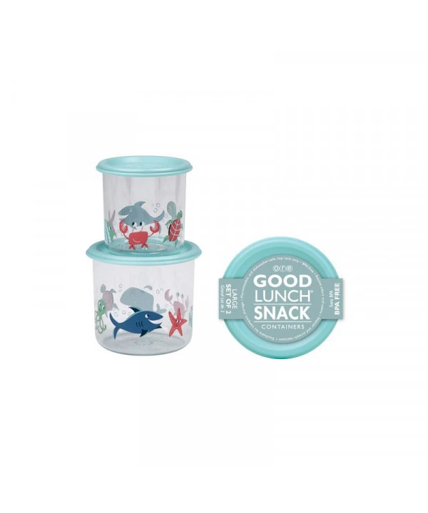 [manchild-SBA1058] Good lunch snack - set de 2 boites a snack océan