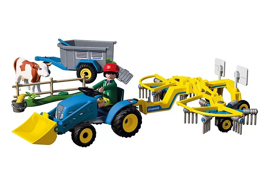 [Playmobil-72163] Petit tracteur avec andaineur à foin