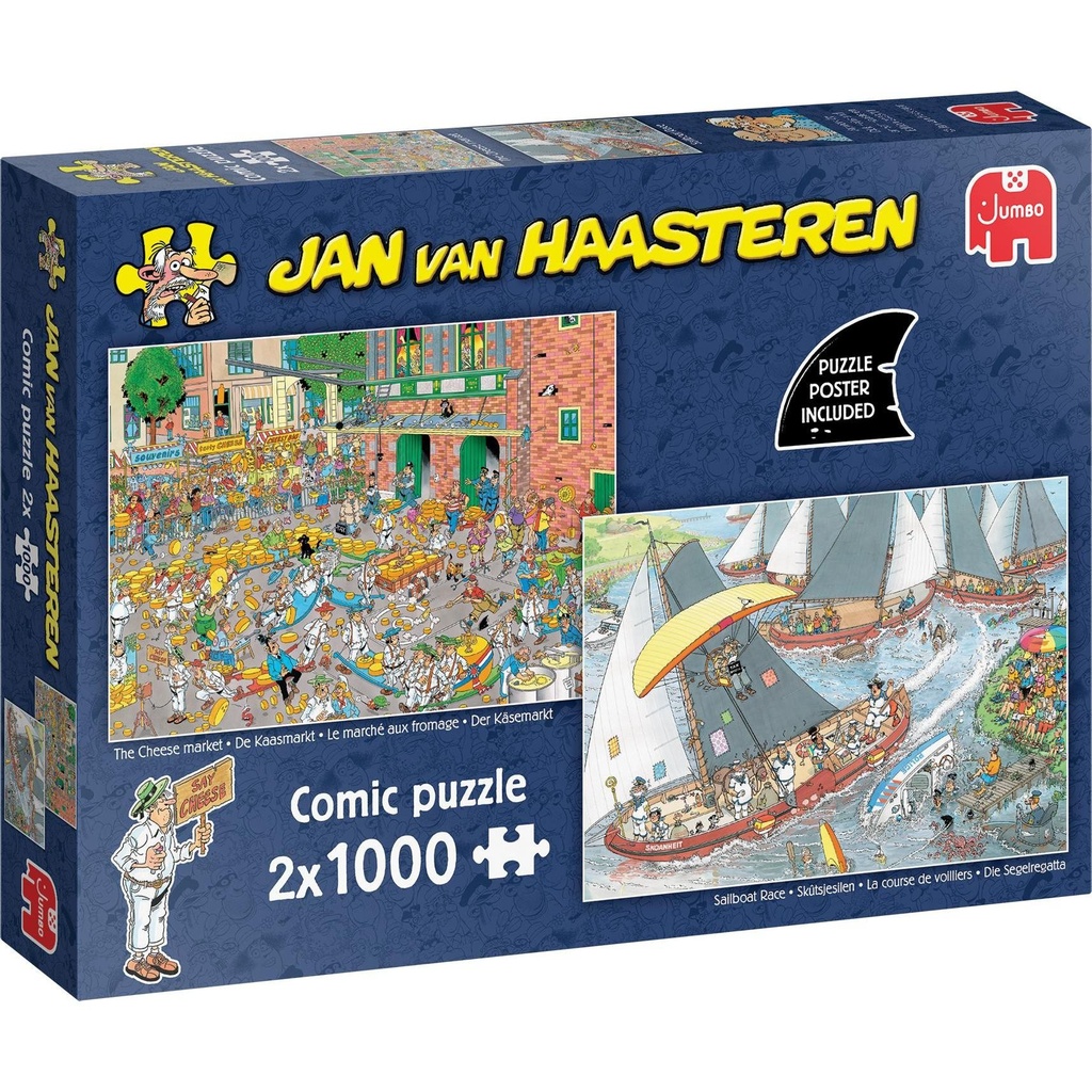 [jumbo-1110100646] Jumbo Jan Van Haasteren - Der Käsemarkt & Die Segelregatta (2 X 1 (1000puzzle)