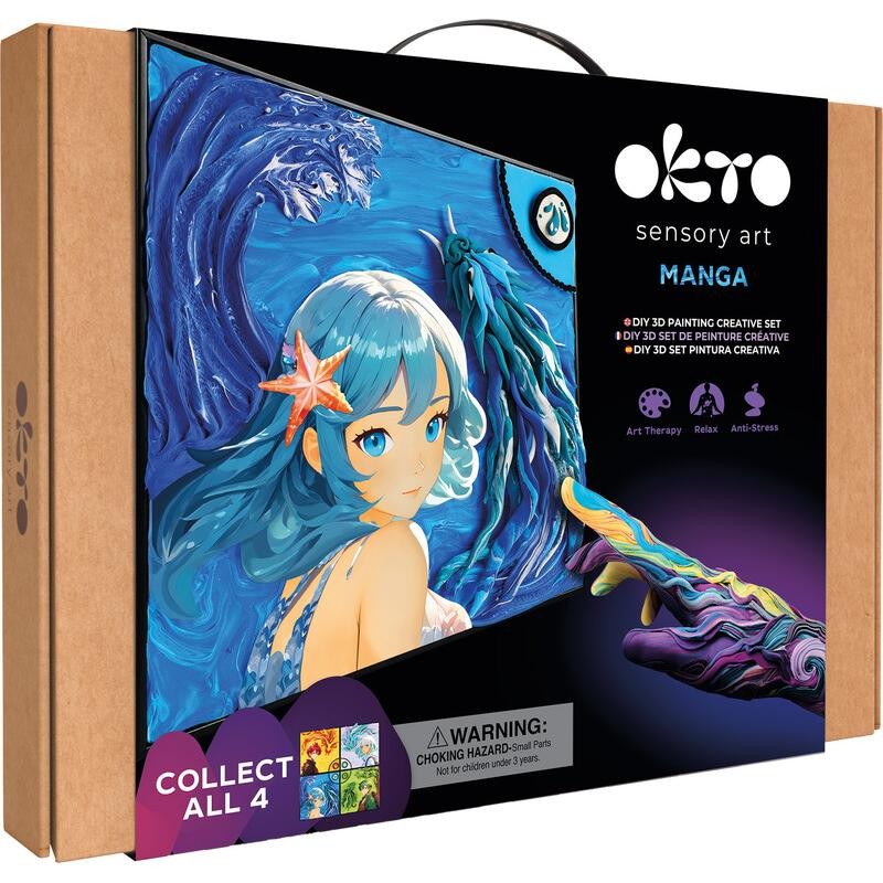 [DAM- 9647936] OKTO - Manga Elements 3D Clay Canvas Kit Water, 11.8" X 15.7