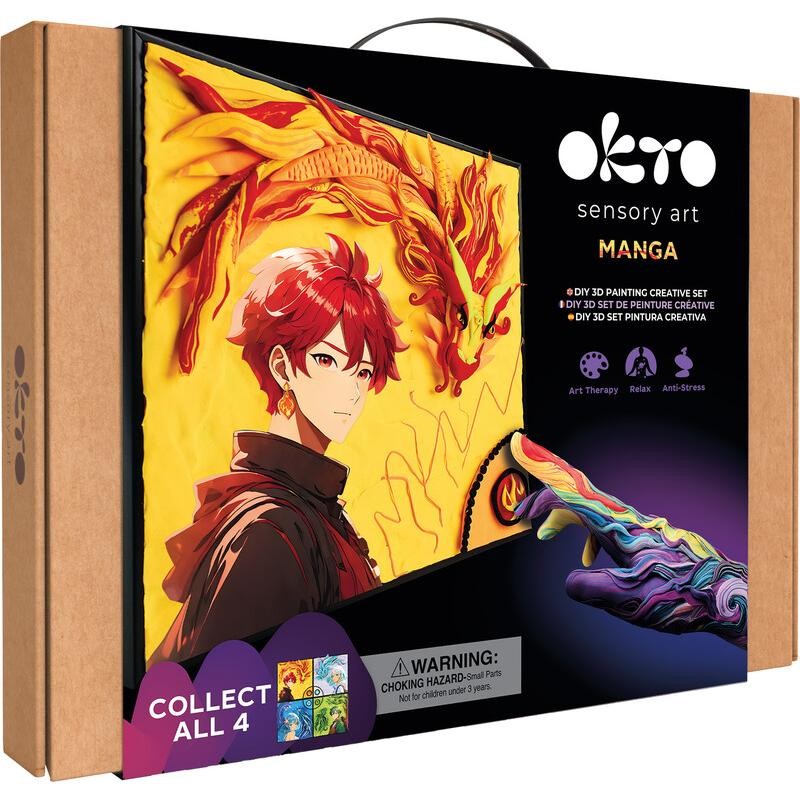 [DAM-9647938] OKTO - Manga Elements 3D Clay Canvas Kit Fire, 11.8" X 15.7