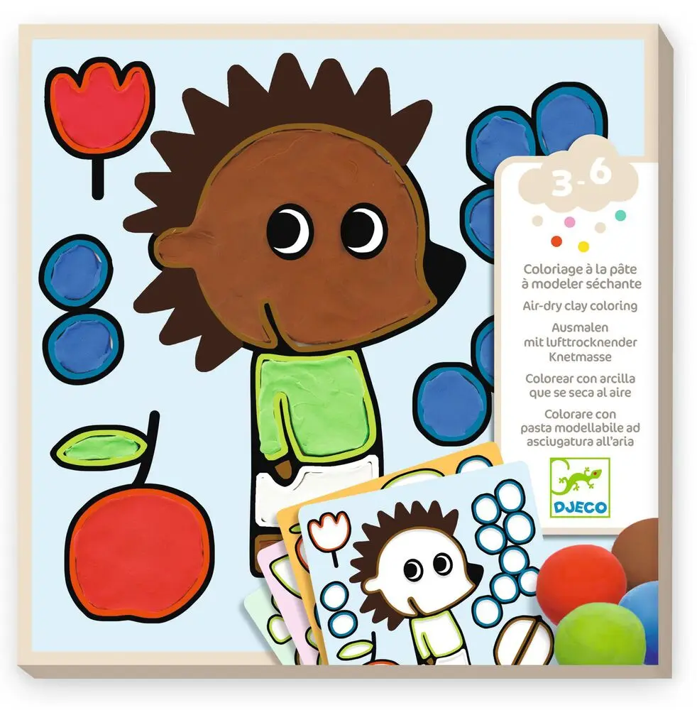 [djeco-DJ00959] COLORIAGE A LA PATE A MODELER SECHANTE COQUINS DU JARDIN
