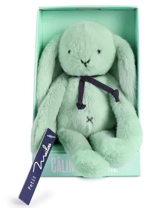 [mailou-MA0386] Câlin de poche 16cm - Lapin céladon