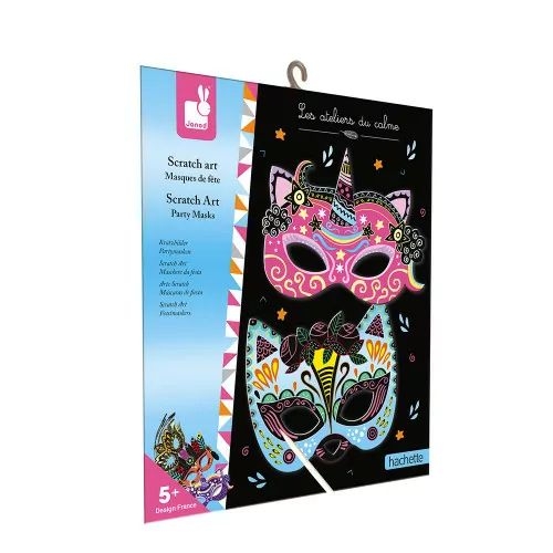 [JURATOYS-Jo7890] Scratch art - 5 masques de fête