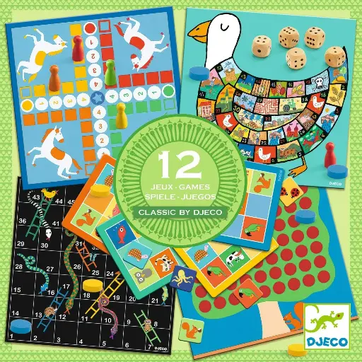 [Djeco-DJ05218] 12 jeux classiques - classic box 4+