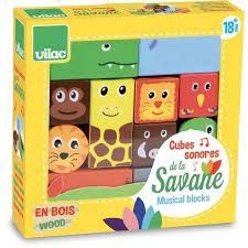 [JPM TOYS-2101] cubes sonores de la savane