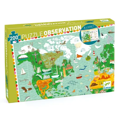 [DJECO-DJ07412] Puzzle observation 200 pcs - Tour du monde