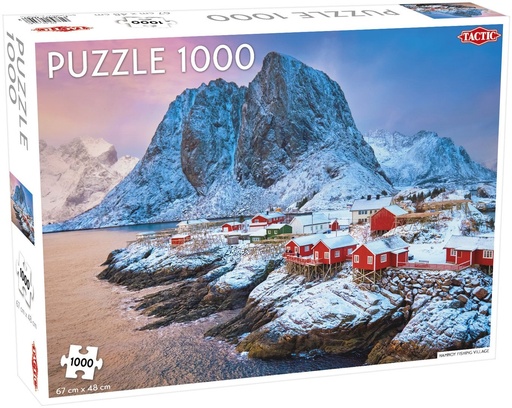 Puzzle 1000pcs- village peche montagne