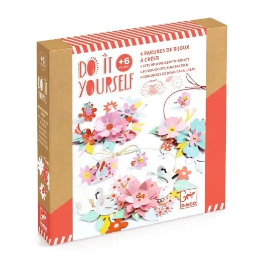 [Djeco-DJ07957] DIY - 4 parures de bijoux a créer - gaite coloree