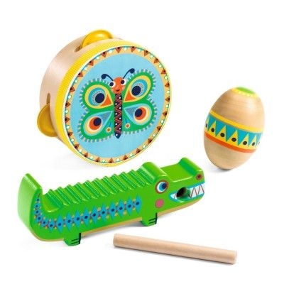 [Djeco-Dj06031] Set de percussions - animambo - guiro tambourin maracas