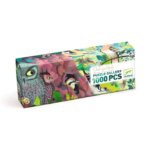 [Djeco-DJ07644] Puzzle gallery  1000 pcs - hiboux et oiseaux