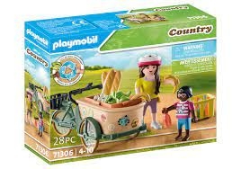 [Playmobil-71306] Playmobil country - cycliste avec vélo et remorque avant