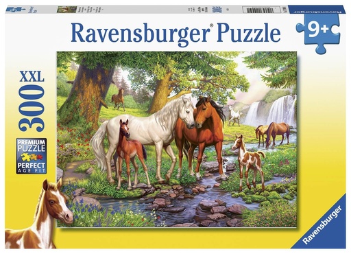 [RAVENSBURGER-129041] Puzzle 300 pcs XXL - Chevaux sauvages à la rivière