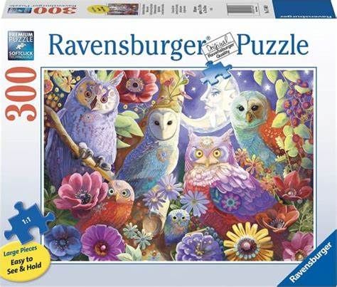 [RAVENSBURGER-174669] Puzzle 300 pièces grand format - Hiboux colorés