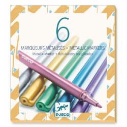 [Djeco-dj08870] bricolage - feutres -6 marqueurs metalliques