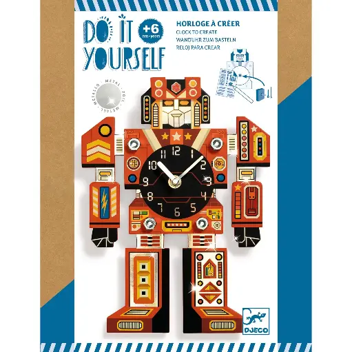 [djeco dj07984] DIY - horloge à créer robot 