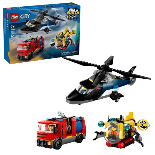 [LEGO-60462] 60462 - Lego city Hélicoptère, camion de pompiers et sous-marins 