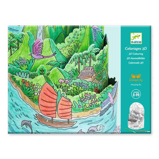 [DJECO-dj08744] Coloriage 3D - Au sommet... de mon île 