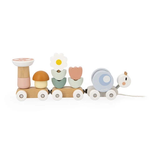 [JURATOYS-J04010] Train escargot en bois 
