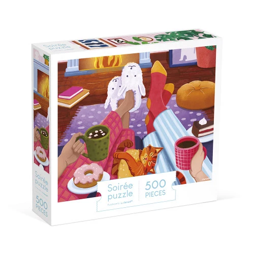 [juratoys-02495] Puzzle 500 pièces - Soirée au coin du feu 