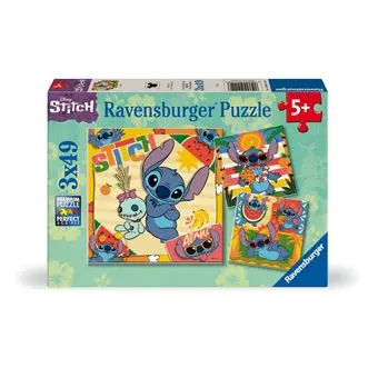 [RAVENSBURGER-120041146] Puzzle 3x49 Pieces - Disney Stitch 