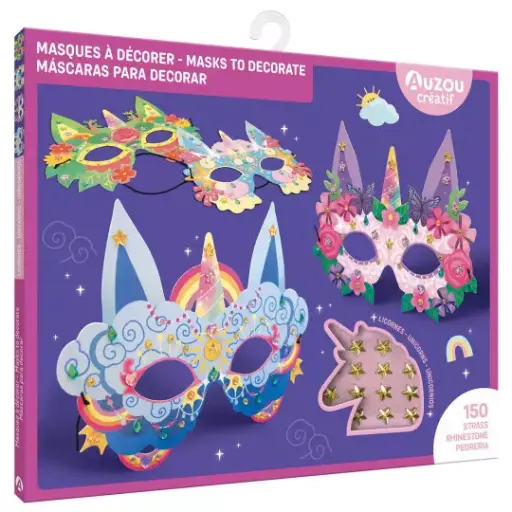 [9791039554657] Auzou - Masques à décorer licornes