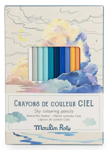 [moulin roty - 712614] 12 CRAYONS DE COULEUR + CARTES L'EXPLORATEUR