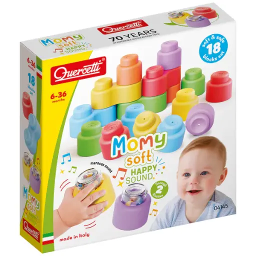 [trousselier-Q04145] Blocs souples et sonores en caoutchouc - 18 pièces 