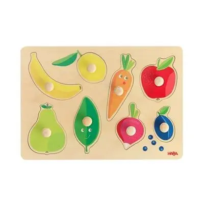 [Haba-2011811001] Puzzle Fruits et légumes en bois 8 pieces
