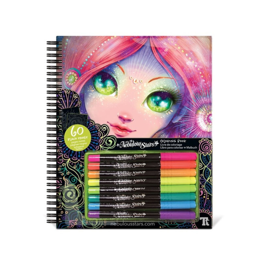 [JPM TOYS-TT11111] Nebulous stars - Livre de coloriage, pages noires