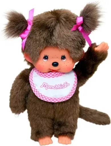 [gebr.simon - 255550] monchhichi 20cm Fille avec bavoir rose 