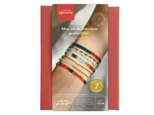 [lpe - 1124] Kit DIY Bijouterie - Mon set de bracelets perlés - Doré