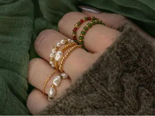 [lpe - 1125] Kit DIY Bijouterie - Mes bagues en perles naturelles