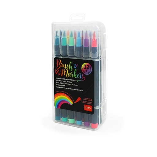 [legami-buma0001] set de 12 brush markers - couleurs vives