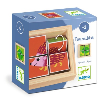 [DJECO-DJ01956] 4 cubes puzzle bois - Tournibist