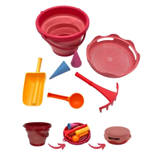 [schildkrot-970245] Set de plage 7 en 1 - corail