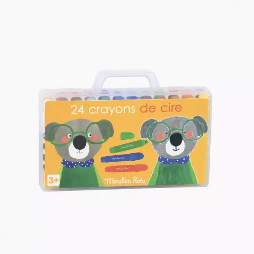 [HABECO TOYS- 661601] 24 crayons de cire - Moulin Roty